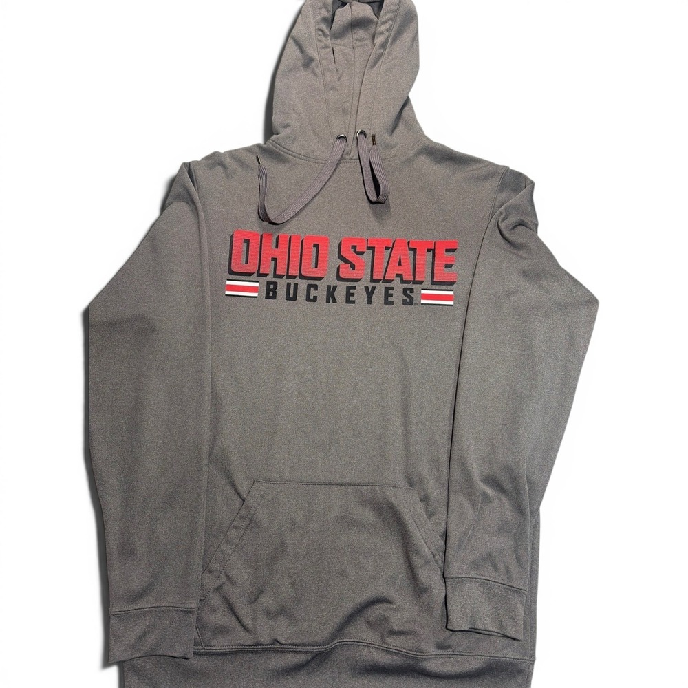 Ohio State Buckeyes Mens Small Gray Performance Hoodie Sweatshirt NCAA Authentic
